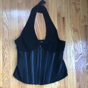 NWOT Bebe 100% Silk Halter Top
